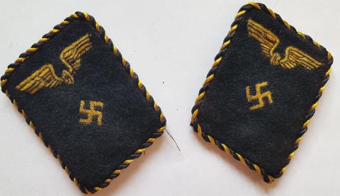 WW2 GERMAN NAZI WEHRMACHT COLLAR TABS SET Deutsche REICHSBAHN DRB German National Railway  UNIFORM TUNIC REMOVED INSIGNIA PATCH