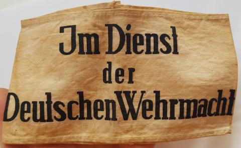 WW2 GERMAN NAZI WEHRMACHT HEER ARMY ARMBAND "Im Dienst der Deutschen Wehrmacht" - "in the service of German army"