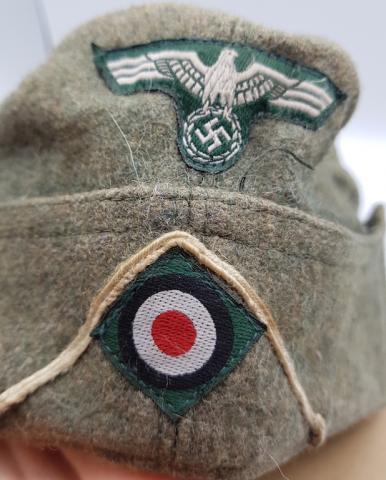 WW2 GERMAN NAZI WEHRMACHT HEER NCO OVERSEAS CAP HEADGEAR m43 helmet army