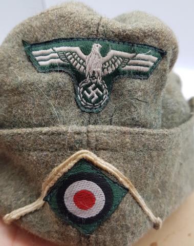 WW2 GERMAN NAZI WEHRMACHT HEER NCO OVERSEAS CAP HEADGEAR m43 helmet army