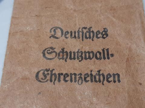 WW2 GERMAN NAZI WEST WALL MEDAL AWARD ENVELOPPE ETUI Deutsches Schutzwall-Ehrenzeichen WAFFEN SS HEER