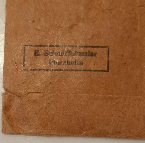 WW2 GERMAN NAZI WEST WALL MEDAL AWARD ENVELOPPE ETUI Deutsches Schutzwall-Ehrenzeichen WAFFEN SS HEER