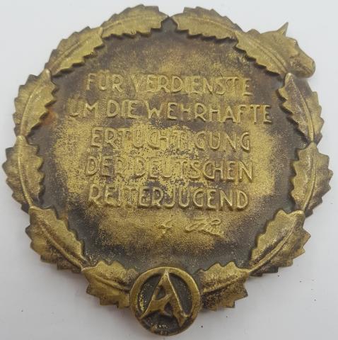 WW2 GERMANY NAZI SA MEDAL AWARD SERVICES TOWARDS NATIONAL SOCIALIST EQUESTRIAN HITLER YOUTH HJ