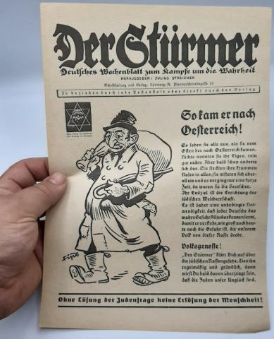 1930s German Nazi DER STURMER PROMO WALL POSTER ANTI JEWISH ANTISEMITIC JEW HOLOCAUST