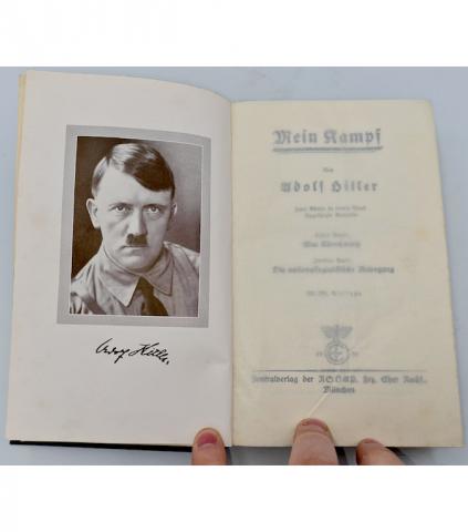 Adolf Hitler Mein Kampf 1939 edition with blue cover embossed with gilt ...