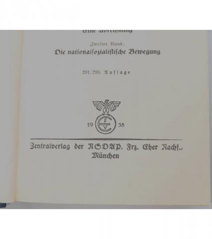 Adolf Hitler Mein Kampf 1939 edition blue cover embossed swastika eagle first 1st edition