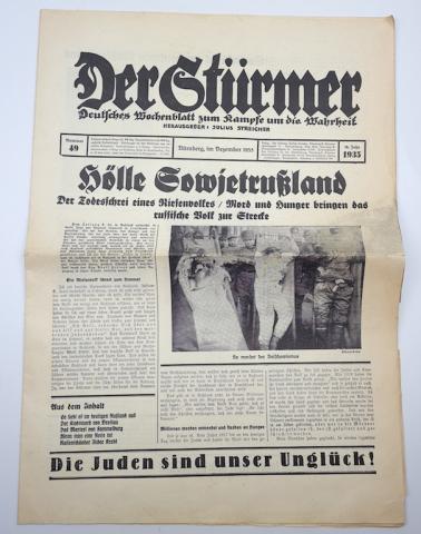Antisemitic Anti Jewish DER STURMER RARE newsletter holocaust jew early 1935