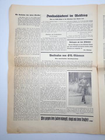 Antisemitic Anti Jewish DER STURMER RARE newsletter holocaust jew early 1935