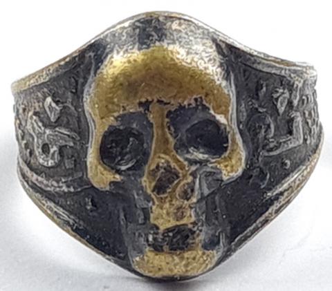 Azerbaijani SS -  Turkestan Legion WAffen SS volunteer totenkopf skull ring marked
