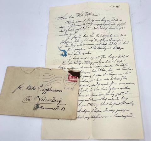 Benno Martin HANDMADE signature CHIEF OF POLICE GESTAPO WAFFEN SS HIGH LEADER JEW DEPORTATION letter POW