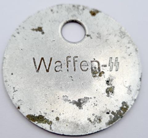 Concentration Camp AUSCHWITZ - BIRKENAU Waffen SS totenkopf guard's DOG metal tag ID numbered