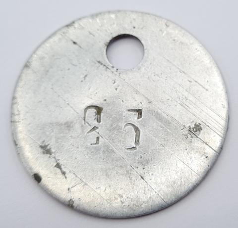 Concentration Camp AUSCHWITZ - BIRKENAU Waffen SS totenkopf guard's DOG metal tag ID numbered