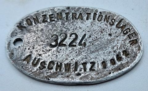 Concentration Camp AUSCHWITZ metal token ID for forced labor inmate