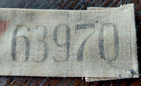Concentration camp AUSCHWITZ young inmate uniform jacket fully researched PATCH ID with P red triangle