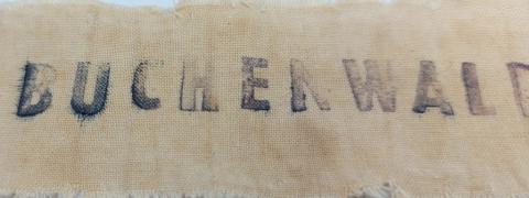 Concentration Camp BUCHENWALD inmate's liberation uniform patch holocaust original for sale ID