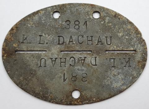 Concentration camp DACHAU Waffen SS totenkopf guard dogtag metal ID