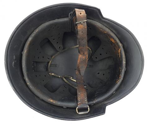Helmet of the German Nazi M34 Luftschutz anti-aircraft guard double decals POLIZEI POLICE