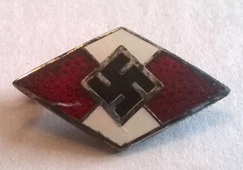 Hitler Youth HJ diamond pin by RZM m1/143 hitlerjugend dj jeunesse hitlerienne