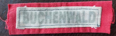 HOLOCAUST Concentration Camp BUCHENWALD inmate's liberation uniform patch HOLOCAUST Concentration Camp BUCHENWALD inmate's liberation uniform patch