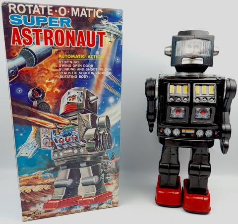 Horikawa Rotate-o-matic super astronaut robot mint tin japan WITH original Box space toy