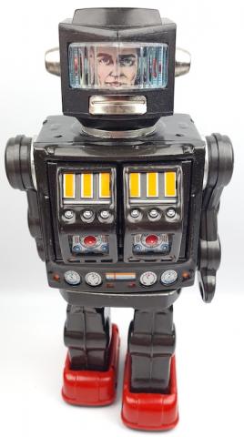 Horikawa Rotate-o-matic super astronaut robot mint tin japan WITH original Box space toy