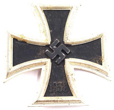 ww2 german nazi Iron Cross medal award 1st class wehrmacht - waffen ss unmarked