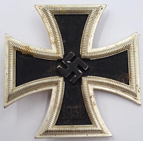 ww2 german nazi Iron Cross medal award 1st class wehrmacht - waffen ss unmarked