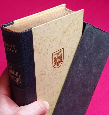 Items RARE Mein Kampf Adolf Hitler book hard cover box GOLD MUNICH logo