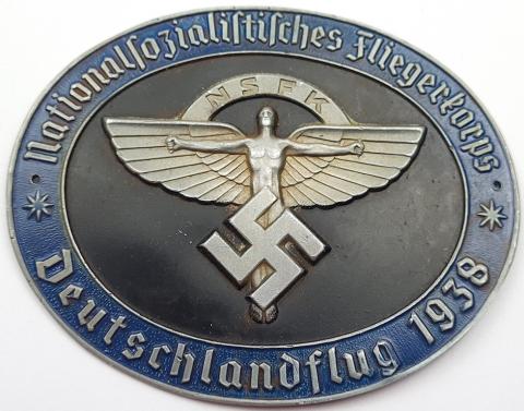 National Socialist Flyers Corps NSFK paramilitary nazi organization of the III Reich aviation club luftwaffe plate 1938