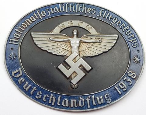 National Socialist Flyers Corps NSFK paramilitary nazi organization of the III Reich aviation club luftwaffe plate 1938