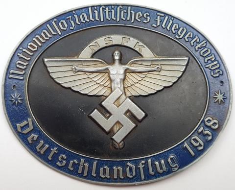 National Socialist Flyers Corps NSFK paramilitary nazi organization of the III Reich aviation club luftwaffe plate 1938