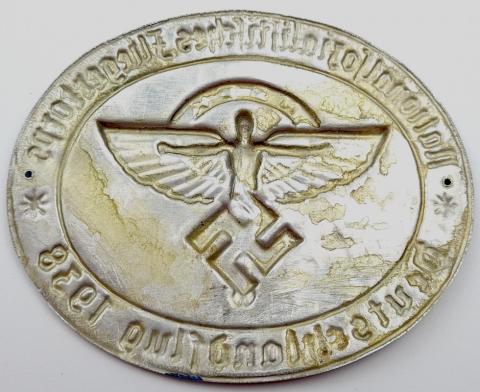 National Socialist Flyers Corps NSFK paramilitary nazi organization of the III Reich aviation club luftwaffe plate 1938