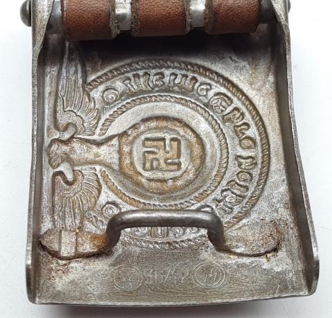 original uniform early Waffen SS belt buckle and leather RZM belt panzer totenkopf ceinture