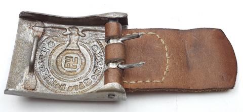 original uniform early Waffen SS belt buckle and leather RZM belt panzer totenkopf ceinture