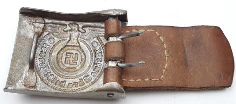 original uniform early Waffen SS belt buckle and leather RZM belt panzer totenkopf ceinture