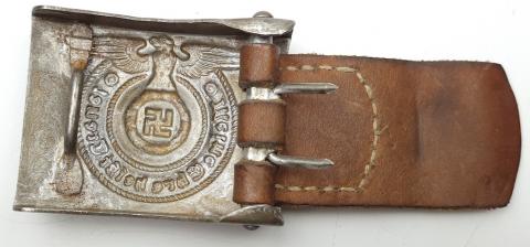 original uniform early Waffen SS belt buckle and leather RZM belt panzer totenkopf ceinture