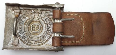 original uniform early Waffen SS belt buckle and leather RZM belt panzer totenkopf ceinture
