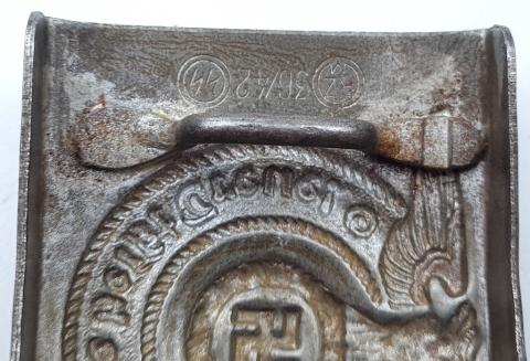original uniform early Waffen SS belt buckle and leather RZM belt panzer totenkopf ceinture