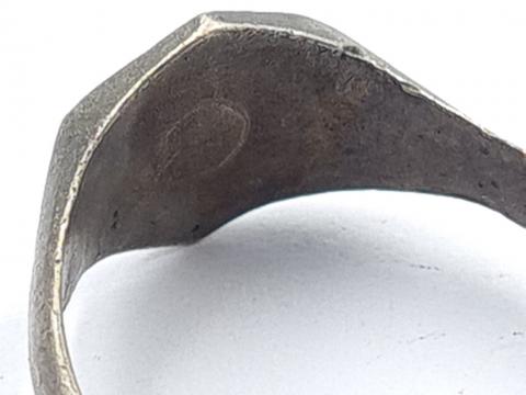 Nice Third Reich Adolf Hitler partisan Swastika ring original bague allemande guerre epoque