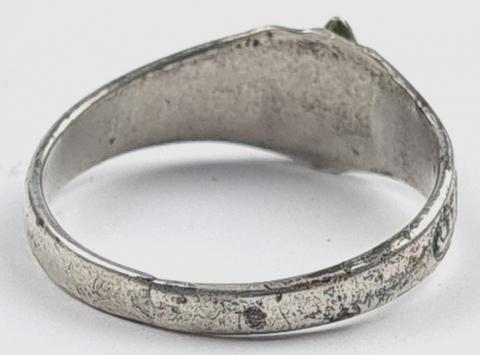Nice wehrmacht - waffen SS custom silver ring with bullet - cartridge