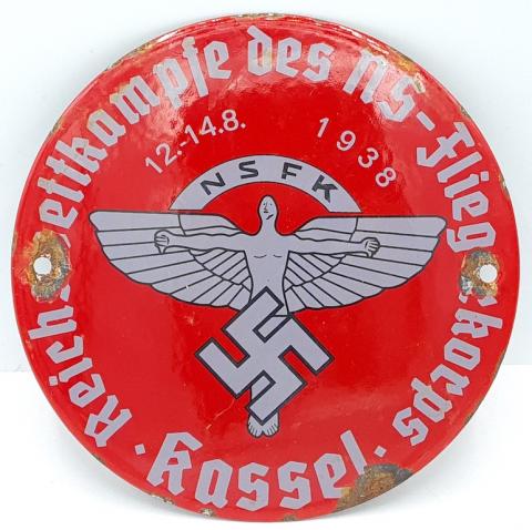 NSFC NSFK Nation Socialist Flyers Corps nsdap adolf hitler SA paramilitary branch wall metal sign