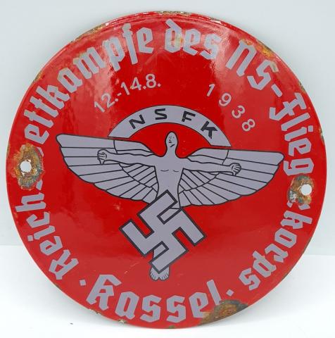 NSFC NSFK Nation Socialist Flyers Corps nsdap adolf hitler SA paramilitary branch wall metal sign
