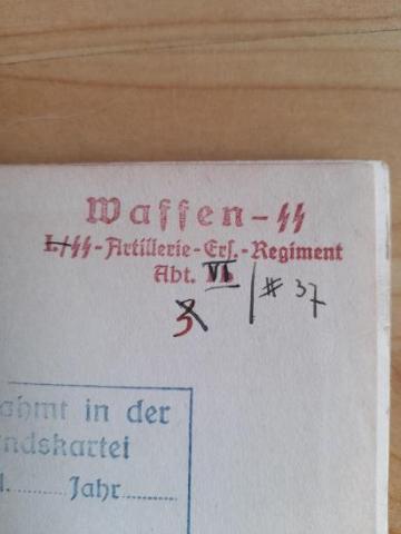Original book from the Waffen-SS Artillery regiment library stamped dated 1939