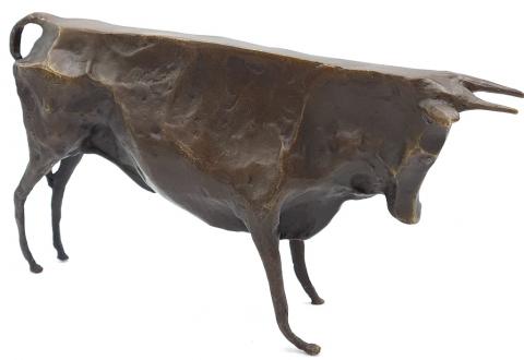 PABLO PICASSO HOMMAGE BRONZE SCULPTURE THE BULL EL TORO SIGNED ART DECO