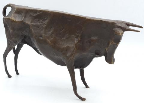 PABLO PICASSO HOMMAGE BRONZE SCULPTURE THE BULL EL TORO SIGNED ART DECO