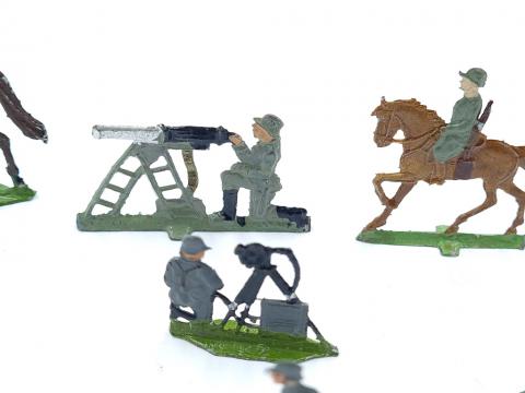 Rare 1930s WW2 German army toys soldaten figurines elastolin hausser lineol motorcycle waffen ss