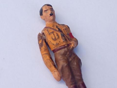 RARE Adolf Hitler Fuhrer figurine toy with moving arm - elastolin lineol