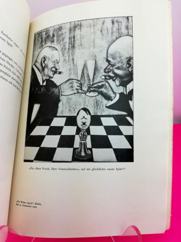 RARE book of caricatures of Adolf Hitler in der Karikatur der Welt 1938  with broken dustcover