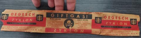 RARE Concentration Camp Zyklon B canister label holocaust original for sale