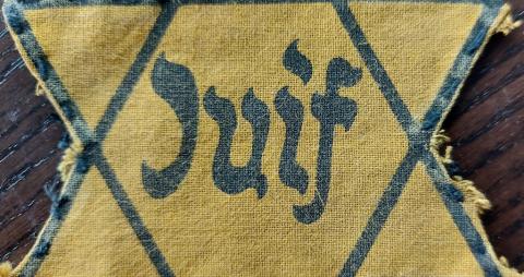 RARE JUIF worn Star of David from Jew Jewish of FRANCE holocaust getto ghetto original